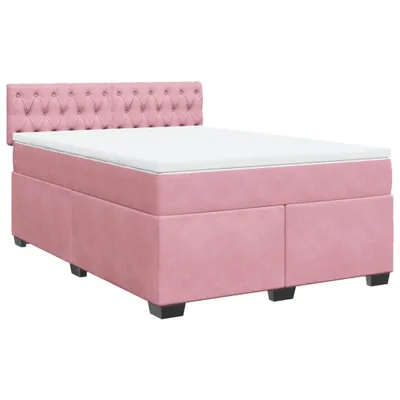 Produktbild von Boxspringbett mit Matratze Rosa 140x190 cm Samt