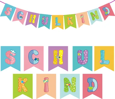 Produktbild von Oblique Unique Schuleinführung Girlande Schulkind Banner Hänge Deko für Schulanfang Einschulung Jungs Mädchen