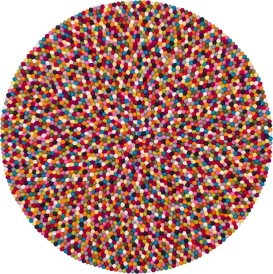 Produktbild von Multifarben Filzkugelteppich Rund ø 250 cm Bunt