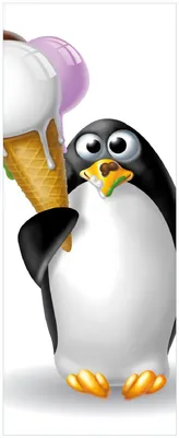 Produktbild von Wallario Memoboard Magnettafel aus Glas, Größe 32 x 80 cm, Motiv Süßer Eis Pinguin