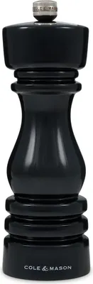 Image de Cole & Mason London moulin à sel en hêtre noir brillant 18 cm
