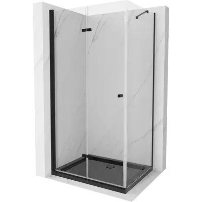 Obrázek produktu pro Mexen Lima skládací sprchový kout 100 x 80 cm, Průhledné, Černá + sprchová vanička Flat, Černá - 856-100-080-70-00-4070B