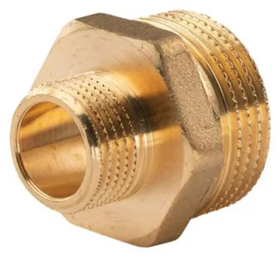 Produktbild von Messing Gewinde-Fitting Reduziernippel 1'AG (DN 25) - 1/2'AG (DN 15) - schwere Ausführung