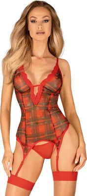 Image de Obsessive - Corset Jollymore - Rouge/vert