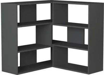 Produktbild von DECORTIE Molly Modernes Eck Mehrzweck Bücherregal Display Unit Raumtrenner Nr.3 Anthrazit Grau, 157,5 x 30 x 89 cm