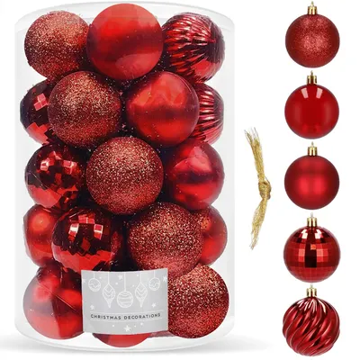 Produktbild von Weihnachtskugeln Christbaumkugel Weihnachten 20 Stück bis 4 cm -Rot