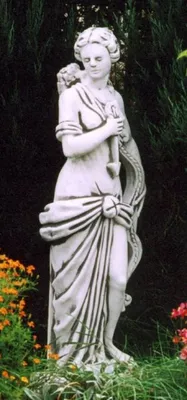 Produktbild von Casa Padrino Jugendstil Garten Deko Stein Skulptur Dame Grau H. 130 cm