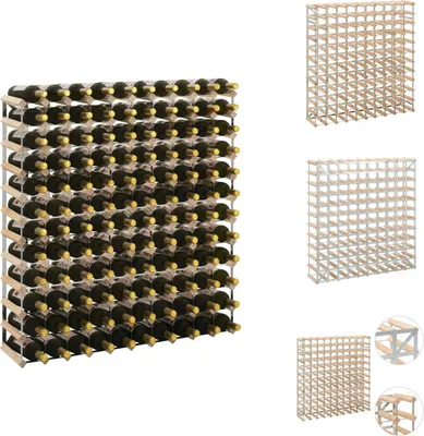 Produktbild von vidaXL Weinregal für 120 Flaschen Massivholz Kiefer -  Weinregale