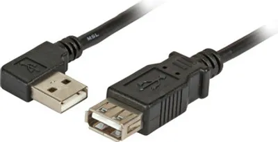 Produktbild von EFB USB2.0 Verlängerung A(gewinkelt)-A,St-Bu,1.0m,sw,Classic
