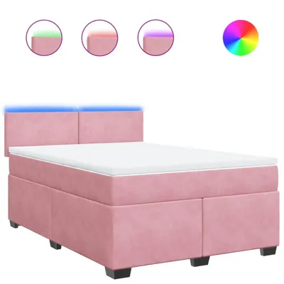 Obrázok produktu pre vidaXL Boxspring posteľ s matracom Pink 140x190 cm Velvet