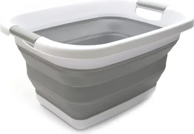 Immagine prodotto di Cesto portabiancheria pieghevole - salvaspazio e portatile - 25 litri - grigio