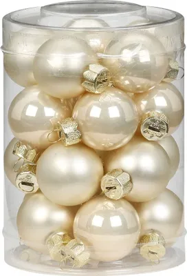 Produktbild von Weihnachtskugeln Glas 3cm, 20 Stück, Farbe:perle - champagner opal / matt
