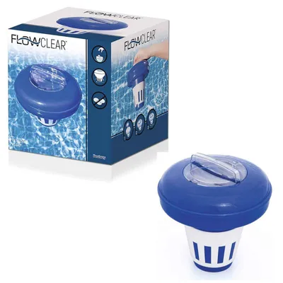 Immagine prodotto di Bestway 58071, galleggiante dosatore per cloro, dissolvitore di pastiglie di cloro, dosatore di cloro per piscine, dimensioni: 7,6 cm