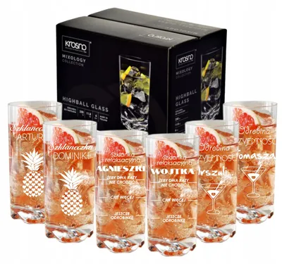 Produktbild von Krosno MIXOLOGY Gläser 6er-Set mit Gravur für Drinks