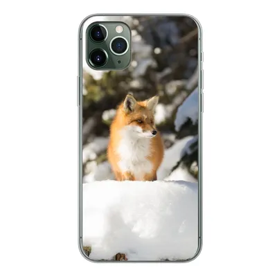 Produktbild von MuchoWow® Handyhülle Schutzhülle Hülle für iPhone 11 Pro Max Fuchs - Schnee - Baum Silikon Softcase Handy Hülle - Schutz