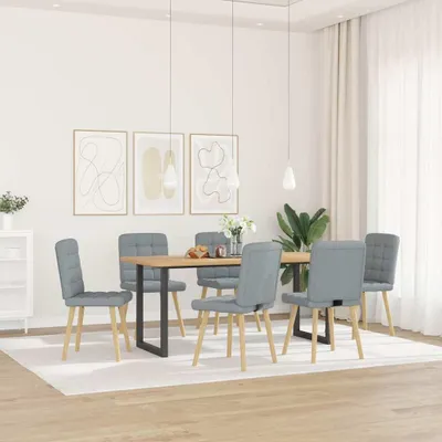 Produktbild von vidaXL Esszimmerstühle 6 Stk. Hellgrau Stoff