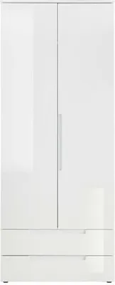 Produktbild von Kleiderschrank - Weiß Hochglanz - 84 x 208 cm - mit Kleiderstange