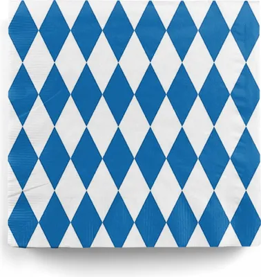 Produktbild von Bayerische Rauten Servietten blau-weiß als Tischdeko für  20 St. Zellstoffservietten