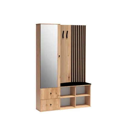 Produktbild von Cali Wandgarderobe, Schuhschrank, Garderobe, Spiegel Groß, Garderobenschrank