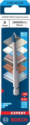 Obrázek produktu pro Vrták Expert šestihranný 9 tvrdokeramický, 8 x 90 mm, pro příklepové vrtačky/šroubováky