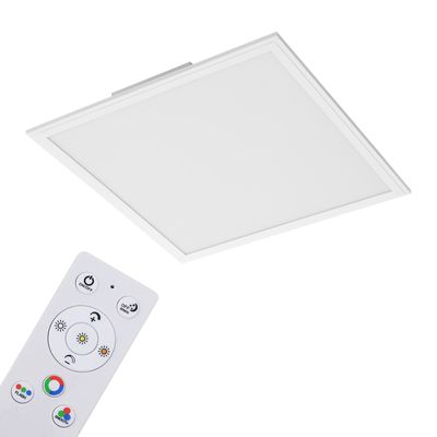 BRILONER Colour LED Panel, Fernbedienung, Dimmbar, RGB bunte Lichtfarben, CCT Farbtemperatursteuerung, weiß, 45 x 45 x 5 cm