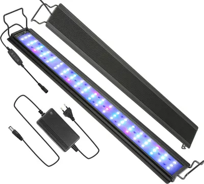 Image de Jopassy 64-90 cm Lampe LED pour aquarium Réservoir lumineux Eclairage sous-marin Dimmable 3 modes d'éclairage avec minuterie,28W