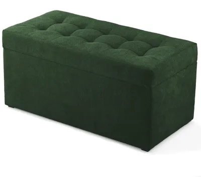 Obrázok produktu pre MG Design, zelený taburet s úložným priestorom, 45x90 cm - objem úložného priestoru 100 litrov, nosnosť do 300 kg, stabilný a ľahko udržiavateľný, vhodný do obývačky, spálne a chodby
