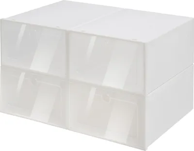 Image de 24 pièces Boîtes à chaussures transparentes  Boîte à chaussures en plastique    Rangement pour chaussures Boîte de rangement  Boîte empilable Boîte à chaussures