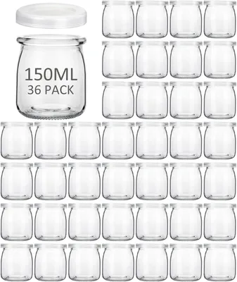 Produktbild von Set mit 36 Dessertgläsern mit Deckel, 150 ml, ideal für Joghurt und Desserts