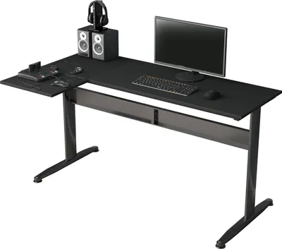 Produktbild von Schreibtisch Dmarian, Eckschreibtisch, Mehrzweck-Büroschreibtisch, fester platzsparender Schreibtisch, 80x140h75 cm, Schwarz