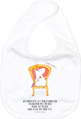 Produktbild von Mr. & Mrs. Panda Lätzchen Einhorn König - Weiß - Geschenk, Krone, Sabber, Bundeskanzler, Für Babys, Baumwoll, Präsident, Prinzessin, Babylätzchen, Unicorn, Schlabberlatz