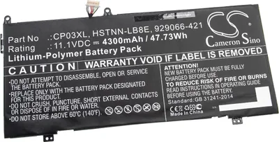 Produktbild von vhbw Akku kompatibel mit HP Spectre X360 13-ae047ng, X360 13-ae048ng, X360 13-ae049ng, X360 13-AE502TU Notebook (4300 mAh, 11,1 V, Li-Polymer)