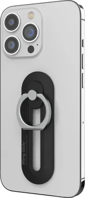 Obrázek produktu pro iRing držák na prst na mobilní telefon - odnímatelný kroužek na mobilní telefon - posuvná funkce - naklápění a otáčení - matně černý