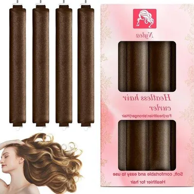 Productafbeelding van Haarrollers - Krulrollers - Haar Krullen - Zonder Hitte - 26.4 x 13.3 cm - Paars