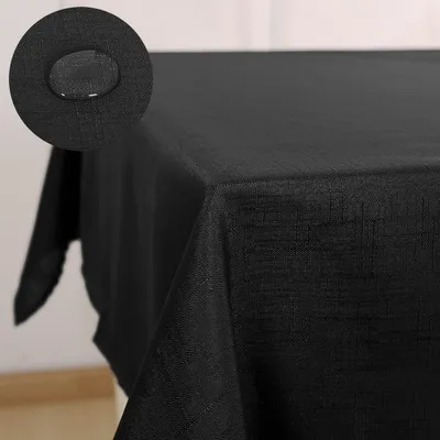 Produktbild von Tischdecke Leinenoptik Wasserabweisend 140x240 cm Schwarz Rechteckig