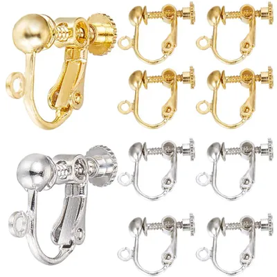 Ohrring-Clips 40 Stück, 2 Farben, Messing, für DIY-Schmuck