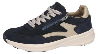 Produktbild von Waldläufer Damen Halbschuh H-Abby aus Nubukleder und Veloursleder, notte, mit Reißverschluss und Schnürung, Größe 39