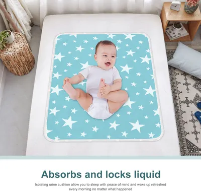 Produktbild von 2 Stück Wasserdicht Wickelunterlage für Babys und Kleinkinder - Atmungsaktiv, Waschbar, Wiederverwendbare Urin Matte Abdeckung  (S - 35 x 45 cm)