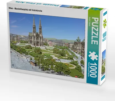 Produktbild von CALVENDO Puzzle Wien - Maximilianplatz mit Votivkirche | 1000 Teile Lege-Größe 64x48cm Foto-Puzzle für glückliche Stunden