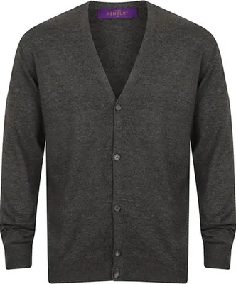 Immagine prodotto di Henbury H722 | Cardigan da uomo con bottoni a V - Colore: Grigio Marl - Taglia: XL