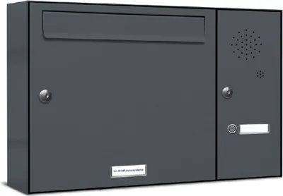 Produktbild von 1er Briefkasten Anlage Aufputz - Wandmontage RAL 7016 Anthrazit Klingel