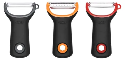 Produktbild von 3-teiliges Schäler-/Peeler-Set mit Edelstahlklingen, Schwarz