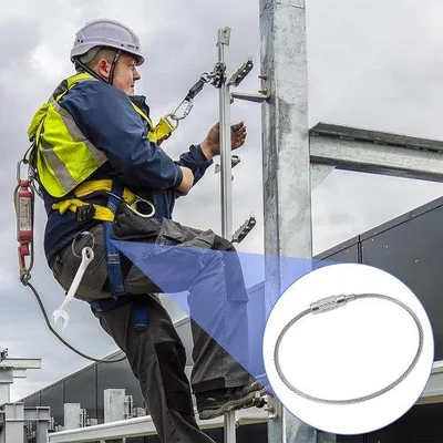 Image de Porte-clés en fil d'acier inoxydable avec anneaux, lot de 20 pièces