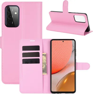 Produktbild von Schutzhülle für Samsung Galaxy A72 5G Case Handy Hülle Cover Schutztasche Wallet Neu, Farbe:Rosa