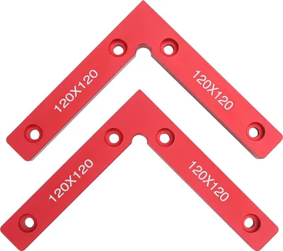 Obrázek produktu pro 2 kusy pravoúhlé svorky z hliníkové slitiny, 90 stupňů, tvar L, pomocné upevnění, 120 x 120 mm