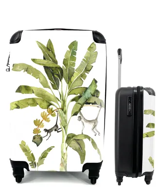 Produktbild von MuchoWow® Koffer Handgepäck Trolley Rollkoffer Kleine Reisekoffer mit 4 Rollen - Dschungel - Affe - Tiere - Cabin Size < 55x40x23 cm & 55x40x20 cm - Fotokoffer - Kabinenkoffer - Boardgepäck - Reise-Box - Reisekoffer - Reisegepäck - Koffer mit Bild - Trolley für Kinder