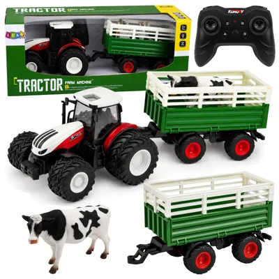 Immagine prodotto di Trattore agricolo RC telecomandato con rimorchio Mucca Figura 1:24