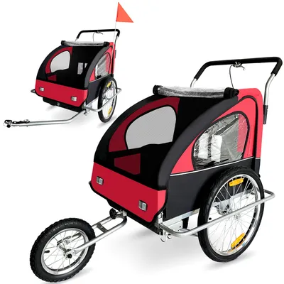 Immagine prodotto di SAMAX rimorchio per bici 2in1 Jogger - in rosso/nero - telaio argento