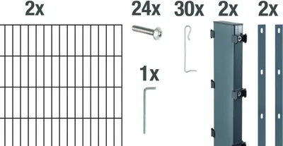 Produktbild von Alberts Gabionen-Komplettsets Step², Höhe 100 cm, Länge 2 m, anthrazit zum Aufschrauben