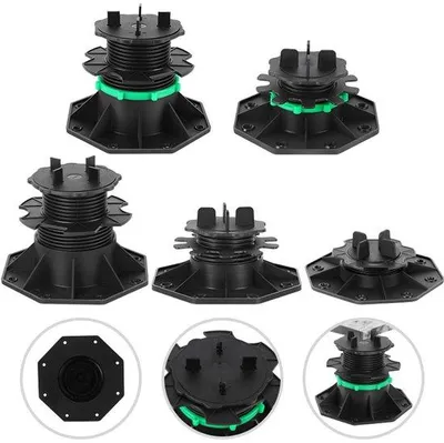Imagen del producto de Soportes ajustables para baldosas de terraza para exteriores, con altura regulable de 72 a 140 mm, fabricados en polipropileno duradero, paquete de 100 unidades
